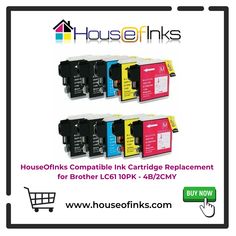 four compatible ink cartridges for brother l610k, l820m and l9