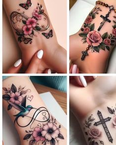 Girly Hand Tattoos, Classy Tattoos For Women, Butterfly Tattoos Images, Tattoo Accessories, Arm Sleeve Tattoos For Women, Small Shoulder Tattoos, Blue Rose Tattoos, Cool Wrist Tattoos, Special Tattoos