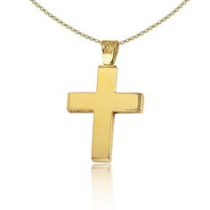 "The beauty of Greek jewelry, completely handcrafted in Greece with the old-fashioned way, is omnipresent. An outstanding 14k solid gold cross decorated with Cz remains a classic and elegant choice for everyone. Bold and traditional, you will not take your eyes off. Neither will your friends! High Quality Handmade Greek jewelry! The cross can be worn on both sides ✔ Chain Dimensions: 45 Cm ✔ Dimensions: Millimetres: 33 x 20mm ✔ High quality product. ✔ In a gift box ✔ Brand new - Made to Order ✔ 14k Gold Cross Necklace For First Communion, Yellow Gold Cross Necklace For First Communion, Yellow Gold Cross Charms For Baptism, Yellow Gold Cross Pendant For First Communion, Yellow Gold Cross Pendant Necklace For First Communion, Yellow Gold Cross For Baptism, Yellow Gold Cross Pendant For Baptism, Yellow Gold Crucifix Necklace For Baptism, Yellow Gold Cross Necklaces For Baptism