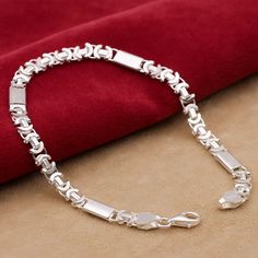 ➥ Item Details: ◆ Material: Pure 925 Sterling Silver ◆ Bracelet Width: 0.21 inches - 5.5 mm ◆ Weight: 12 gr ◆ We send our products according to your wrist size. You can contact me to help about the size. ➥ Shipping Details: ◆ Ready to Ship in 1-3 Business Days ◆ Express Shipping Worldwide ◆ We will provide tracking number for you to follow shipment ➥ Your Jewelry will be packed in a luxurious jewelry box, ready to give as a special gift. Men Silver Bracelet, Silver Bracelet For Men, Modern Bracelet, Luxurious Jewelry, Modern Bracelets, Mens Bracelet Silver, Handmade Jewelry Gift, Silver Chain Bracelet, Bracelet Handmade