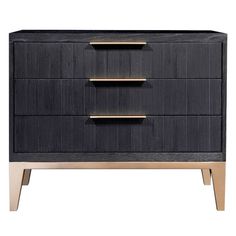 Caleb 3 Drawer Nightstand, Onyx Oak-Furniture - Bedroom-High Fashion Home Modern Night Table, Bedside Shelf, Three Drawer Nightstand, Black Nightstand, Six Drawer Dresser, 3 Drawer Nightstand, Table Bedside, Keep The Lights On, Night Table