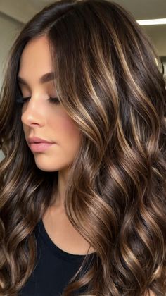 Dark Brown Hair Color Ideas Colors Of Brown Hair, Different Colors Of Brown Hair, Caramel Highlights Dark Brown Hair, Highlights In Dark Brown Hair, Brown Bob With Highlights, Highlights Dark Brown Hair, Brown Bob Haircut, Dark Brown Long Hair, Brown With Caramel Highlights