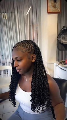 Barrel Braids On Women, Black Braids Hairstyles For Women, Twist And Cornrow Hairstyles, New Hairstyles 2024, Peekaboo Cornrows, Trendy Hairstyles Braids 2024, Braiding Ideas For Black Women, Braided Short Hairstyles For Black Women, Fulani Senegalese Twists