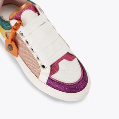 Designer Shoes & Accessories For Men & Women | Kurt Geiger Multicolor Leather Sneakers With Rubber Sole, Luxury Multicolor Leather Sneakers, Multicolor Leather Sneakers With Round Toe, Multicolor Sneakers With Studded Rubber Outsoles, Multicolor Studded Low-top Sneakers, Multicolor Low-top Studded Sneakers, Multicolor Lace-up Sneakers With Removable Insole, Multicolor High-top Sneakers With Textured Sole, Multicolor High-top Leather Sneakers