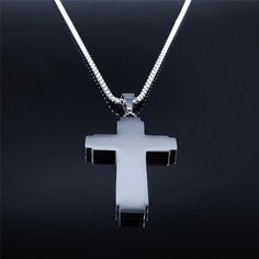 SPECIFICATIONSChain Type: Link ChainNecklace Style: Christian Bible CrossNecklace Jewelry: Religious Prayer Necklace JewelryShape Necklace: Jesus Cross Men's chainPendant Necklace: Big Pendant NecklaceNecklace Material: Stainless Steel Men's chainColor: Silver Color Men's chainGift For: Necklace Women/MenOccasion: Anniversary;Birthday ;Engagement;Gift;Party;WeddingLength: AS SHOWNumber: N7424S02Brand Name: AFAWAModel Number: N7424S02Style: RELIGIOUSMaterial: MetalHign-concerned Chemical: NoneMet Stainless Steel Pendant Cross Necklace For Gift, Stainless Steel Cross Pendant Necklace For Faith, Black Stainless Steel Cross Pendant Jewelry, Cross Chain Necklace, Father's Day Stainless Steel Cross Pendant Necklace, Bible Cross, Big Pendant Necklace, Nickel-free Stainless Steel Cross Pendant Necklace, Cross Jewelry Necklace