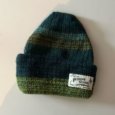 Hand Loomed Knitted Hat Made On A Knitting Loom By Small Brand Peterson Sweater Co. Alpaca/ Silk Blend. Hand Wash Size 3-6 Months So Soft And Cozy Warm New Without Tags Blue Knit Beanie Hat, Cozy Blue Hats For Outdoors, Cozy Blue Outdoor Hats, Cozy Blue Outdoor Hat, Outdoor Blue Knitted Beanie, Blue Knit Beanie Cap, Green Cozy Beanie One Size Fits Most, Blue Acrylic Yarn Winter Hat, Blue Knit Beanie