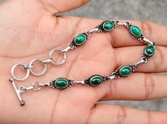 Malachite Gemstone Bracelet, 925 Sterling Silver, Handmade Bracelet, Silver Bracelet, Wedding Gift, Jewelry Item, Gift To Him Mk202 Occasion : Birthday Events, Lovely Valentine's Day Gift, Anniversary Gift, Weeding Gift, Engagement Pendent , Lover Gift Pendent, Hen Party And Other Occasion.... Your order will be Neckless and ready for shipment in 1 to 1 business days Normally we ship via UPS it takes 3 to 4 weeks if you need faster delivery You can select Shipping in your cart. We are manufacture, supply, wholesale and export best Green Bracelet With Stone Setting As Gift, Birthday Events, Bracelet Wedding, Gift Jewelry, Handmade Bracelet, Bracelet Silver, Hen Party, Weeding, Gemstone Bracelet