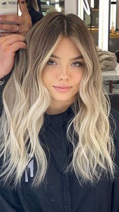 Brown Fading To Blonde Hair, Low Maintenance Bright Blonde Balayage, Root Smudge Vs Root Melt Vs Shadow Root, Blonde Hair Easy Maintenance, Dark Top Blonde Bottom Hair, Money Piece Ombre, Brown Shadow Root To Blonde, Darker Roots Blonde Hair, Dyed Blonde Hair Dark Roots