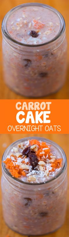 carrot cake overnight oatmeal in a glass jar