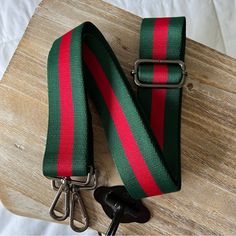 High Quality, Crossbody/Shoulder Guitar Style Strap Replacement Perfect To Add A Pop Of Color To Your Sherry Line, Gg Supreme, Hobo Messenger Or Any Medium To Large Size Handbags. - Red & Green Fabric Canvas - Gunmetal Tone Hardware - Adjustable & Removable - 30” To 52” Long X 1.5” Wide Fast Shipping Red Bag With Adjustable Straps For Everyday Use, Green Crossbody Bag With Logo Strap, Red Rectangular Bag With Strap, Rectangular Red Bag With Strap, Red Crossbody Bag Strap For Everyday Use, Red Adjustable Bag Strap, Red Bags With Adjustable Straps For Daily Use, Adjustable Red Bag Strap For Everyday Use, Red Crossbody Bag With Strap