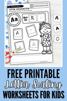 the free printable letter sorting worksheets for kids