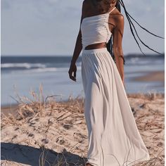 Reposhing This Item I Purchased From @Brittaskye. Loved It, But Ready To Rotate For Something New. Questions? Leave A Comment Below! Silky Maxi Dress, Beach White Dress, Button Up Maxi Dress, Beach Styles, High Neck Maxi Dress, Beach Clothing, Free People Maxi, A Line Maxi Dress, White Boho Dress