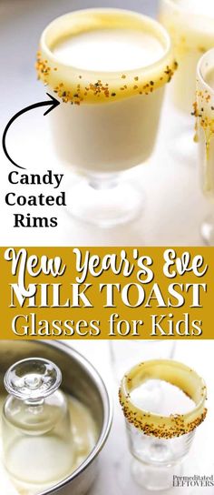 new year's eve milk toast glasses for kids