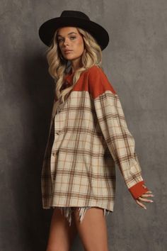 Discover the rugged charm and unique style of the Great Plains Corduroy Flannel Mix Match Jacket. This distinctive outerwear piece combines the classic warmth of flannel with the timeless texture of corduroy, creating a versatile jacket that's perfect for anyone who appreciates the blend of traditional and contemporary fashion elements. The Great Plains Jacket features panels of soft flannel juxtaposed with rich corduroy, offering both visual interest and varied texture. The mix-match design not only enhances the jacket's aesthetic appeal but also increases its functionality by providing added warmth and durability where it's needed most. The flannel sections are crafted from high-quality, warm material that's ideal for chilly days, while the corduroy adds a touch of sophistication and ext Long Sleeve Flannel Shirt With Pockets For Fall, Fall Long Sleeve Flannel Shirt With Pockets, Flannel Outerwear With Buttons, Plaid Patchwork Outerwear For Fall, Fall Plaid Patchwork Outerwear, Long Sleeve Flannel Outerwear With Buttons, Long Sleeve Flannel Shirt For Fall, Fall Long Sleeve Flannel Shirt, Fall Flannel Outerwear For Work