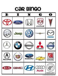 car logo quiz game with all the cars in it's own words and numbers