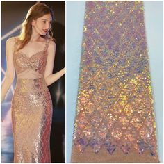 We offer a variety of fashion handmade fabric，those are widely use for wedding dress，garment and fashion cloth. we sell it by yard，our minimum order is 1 yards，and we always package it 15 yards for one roll，the width is 130cm/48 inch Material ： sequins , mesh ，Rayon,polyester. Symmetrical embroidery floral pattern, with lovely flowers in the middle, scalloped border. You can also cut and use separately. Perfect for dress, tops, wedding veil. You can split the piece up and have one scalloped edge Elegant Sequin Fabric With Lace Patchwork, Glamorous Lace Sequin Fabric, Glamorous Lace Sequin Fabric For Prom, Elegant Summer Lace Sequin Fabric, Summer Lace Sequin Fabric, Pink Sequin Fabric With Lace Work For Party, Party Dress Lace, Scalloped Border, Dress Tops