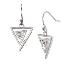 Triangle Earrings - Sterling Silver - Laurel Burch Studios Laurel Burch Art, Backpack Organization, Women Crew Socks, Laurel Burch, Triangle Earrings, Original Jewelry, Designer Socks, Wristlet Wallet, Oxidized Sterling Silver