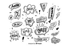 hand drawn doodle speech bubbles