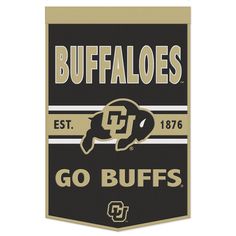 Showcase your unwavering fandom of the Colorado Buffaloes with this 24 x 38 banner from WinCraft. It features an exhilarating sublimated design, which includes the team's logo, the year they were established and their iconic slogan that loyal fans have come to love. The durable wool fabric makes this piece of Colorado Buffaloes dcor the perfect long-lasting option for anywhere in your home or office.Showcase your unwavering fandom of the Colorado Buffaloes with this 24 x 38 banner from WinCraft. Office Showcase, Colorado Buffaloes, Wool Fabric, Team Logo, Buffalo, Cleaning Wipes, Accent Decor, The Year, Colorado