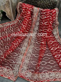 Red net dupatta with sequins and gota lace. Can be worn with Lehenga, Kurti or an Evening dress ! Dimensions: 90 inches by 36 inches Organza Dupatta, Net Dupatta, Red Floral, Wedding Shop, Evening Dress, Lehenga, Pink Roses, Scarf Wrap, Scarf Accessory