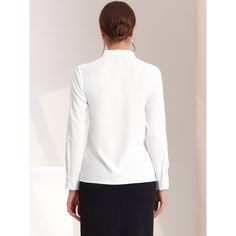 This blouse is both elegant and versatile, making it the perfect addition to your wardrobe. The pleated mock neck adds a touch of sophistication, while the pearl decor design adds a subtle yet stylish element. You can wear it on a variety of occasions, including casual outings, dates, office meetings, formal events, and daily wear. Pair it with pants or skirts for a chic and effortless look that is both comfortable and stylish. This blouse is sure to become a go-to piece in your collection. Pearl Decor, Women's Blouses, Blouse White, Work Blouse, Blouse Top, Formal Event, Mock Neck, Daily Wear, Dates