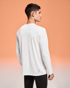 This long-sleeved basic makes running a breeze – especially when there's a breeze. Pair it with anything and everything | On Men's Core Long-T Long-Sleeve Shirt in Undyed, Size: Large. Cold-weather runs, basics, sustainable Road Running. Performance Running Longsleeve Men, Running In Cold Weather, Long T, Basic Long Sleeve, Workout Outfit, Road Running, Basic Tee, Mens Tees, Warm Weather