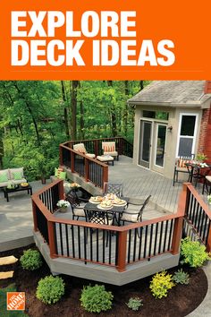 a magazine cover with an outdoor deck and patio furniture