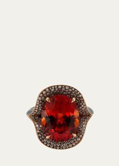 G Rose Gold Spessartite and Diamond Ring, EU 51 / US 5.75 - Bergdorf Goodman Elegant Multi-stone Orange Rings, Elegant Orange Multi-stone Rings, Formal Orange Rings With Halo Setting, Bergdorf Goodman, Top Designers, Diamond Ring, Wedding Inspiration, Tops Designs, Rose Gold