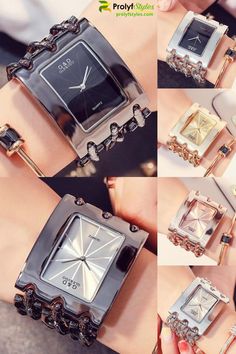 The Square Fashion Luxury Ladies Watch is an amazingly attractive ladies watch that is loaded with design style at an incredibly affordable price. This watch will dress up any outfit, from casual style to very dressy.  square face watches for women|ladies watches simple casual style| Elegant style fashion watch| rose gold watches women's #elegantwatch #wristwatch #womenwatch #womensjewelry #goldwatches #womensstyles Elegant Formal Alloy Watches, Trendy Formal Watch With Rectangular Dial, Trendy Rectangular Quartz Watch, Trendy Rose Gold Stainless Steel Watches, Trendy Party Watches, Trendy Silver Watch With Metal Dial, Trendy Metal Analog Watches, Trendy Metal Watches For Formal Occasions, Trendy Silver Watch For Formal Occasions