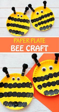 paper plate bee craft for kids to make