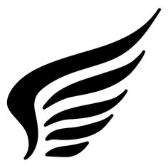 a black and white image of a wing on a white background with the word wings written below it