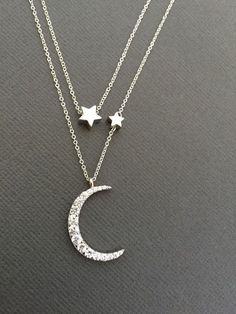 925 Silver crescent Moon necklace Crescent Moon by Muse411 on Etsy #SilverJewellery Crescent Moon Necklace Silver, Constellation Necklace, Crescent Moon Necklace, Celestial Jewelry, I Love Jewelry, Moon Necklace, Chains Jewelry