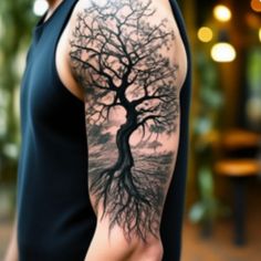 a man with a tree tattoo on his arm