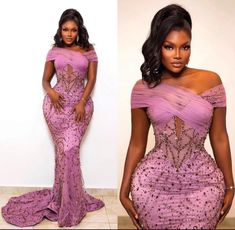 Elegant Dinner Dress, Pink Mermaid Dress, Lace Asoebi Styles, Dinner Gown, Nigerian Lace Styles Dress, Nigerian Lace Styles, Lace Gown Styles, Gown For Women, Lace Dress Styles