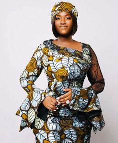 🥰 Three Quarter Gown Styles, African Fabric Dress, Long African Dresses, African Print Skirt, Mode Kimono, Cute Work Outfits, African Fashion Designers