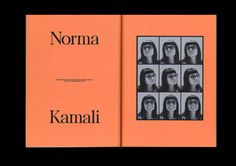 an orange book with black and white photos on it's cover, which reads normal