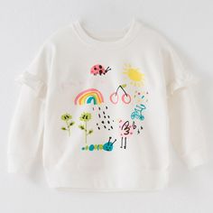 This Dinosaur Print Design Sweater is designed especially for your little angel. This unique design has a colorful dinosaur print on it which gives this sweater a different look. It is made up of cotton so that it can keep your little girl warm in the cold season. Features: Colorful dinosaur print design. O-neck collar. Pullover closure type. Comfortable to wear. Fabric & Care: Made of high-quality cotton material. Machine wash is applicable. Do not bleach. Size Chart (inches): Please order one Girls Hoodies Kids, Kids Blouse, Children Clothing, Clothing Tags, Baby Boy Fashion, Sweater Brands, Hoodie Girl, Girls Sweaters, Girls Wear