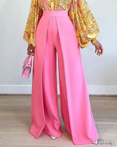 Lasaky - High-waisted wide-leg pants Lantern Sleeved Blouses, High Waist Wide Leg Pants, Chic Type, Classy Casual Outfits, Classy Casual, Classy Dress, Classy Outfits, Fashion Pants, African Fashion