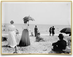 A Day at the Beach - Antique Photographic Print - Dixie & Grace Palm Beach Island, Palm Beach Florida, Photo Vintage, Vintage Beach, Beach Scenes, Belle Epoque, Vintage Photographs, Mode Vintage, Vintage Photography