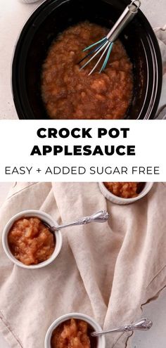 crock pot applesauce is an easy and delicious side dish for breakfast or dessert