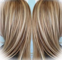 Bob Hairdos, Brown Hair Color With Blonde Highlights, Blonde Hair Colour Shades, Ginger Blonde, Caramel Blonde Hair, Baylage Hair, Bob Hair Color, Beautiful Blonde Hair, Peach Hair