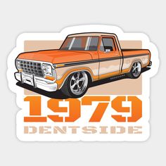 an orange truck with the words 1971 dentside on it