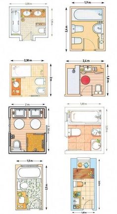 the floor plan for a small bathroom and bedroom