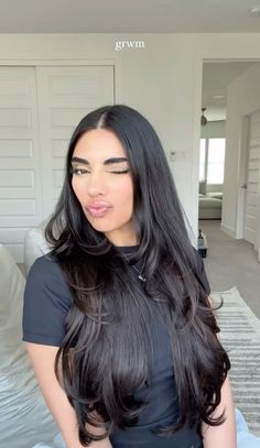 Very Long Hair Layers, Black Hair Face Framing Layers, Long Layers Black Hair, Long Layers Haircut With Face Framing, Extra Long Hair With Layers, Long Black Hair With Layers, Layers Black Hair, Hair Without Layers