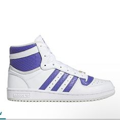 Nwt Adidas Top Ten Rb Shoes Women's White, Size 9 With Box Purple Lace-up Sneakers With Perforated Toe Box, Adidas Purple Sneakers With Round Toe, Purple Adidas Sneakers With Round Toe, Purple High-top Adidas Sneakers, Purple Adidas Sneakers, Adidas Purple Leather Sneakers, Purple Leather Adidas Sneakers, Adidas High-top Sneakers With Laces, Sporty High-top Custom Sneakers