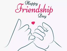 two hands holding each other with the words happy friendship day