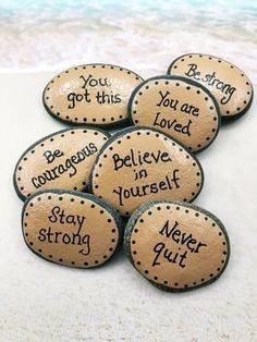 six buttons with words on them that say you are loved