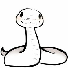 a drawing of a snake with its head turned to look like it's smiling