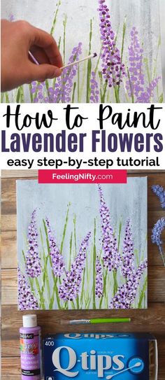 how to paint lavender flowers with easy step by step instructions