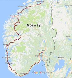 a map showing the location of norway and where it's located on google maps